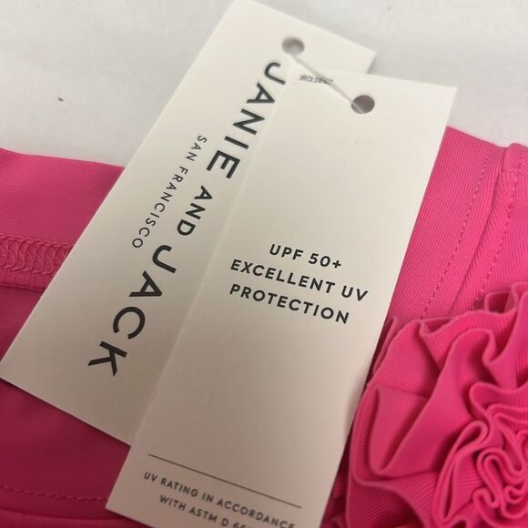 Janie and Jack 100048655 Pink Recycled Rosette Rash Guard size 12-18 m NWT - Picture 6 of 9